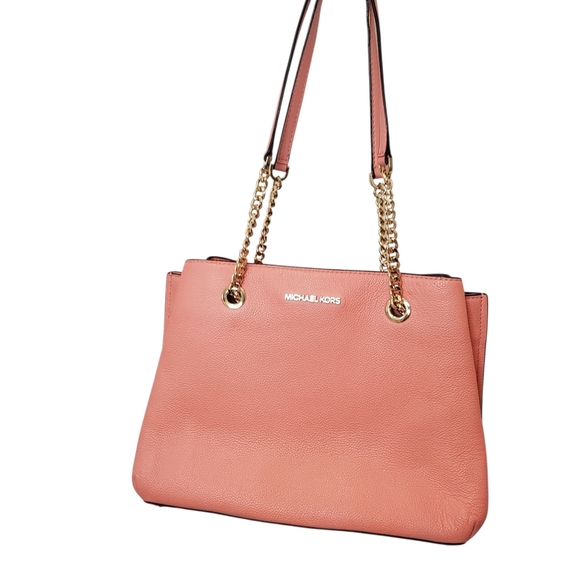 Michael Kors Coral Leather Tote Bag - Picture 4 of 12